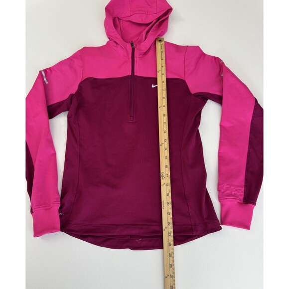 Nike Running Womens Sweatshirt Small Dri-Fit Hooded 1/4 Zip Pullover Pink - Picture 3 of 8